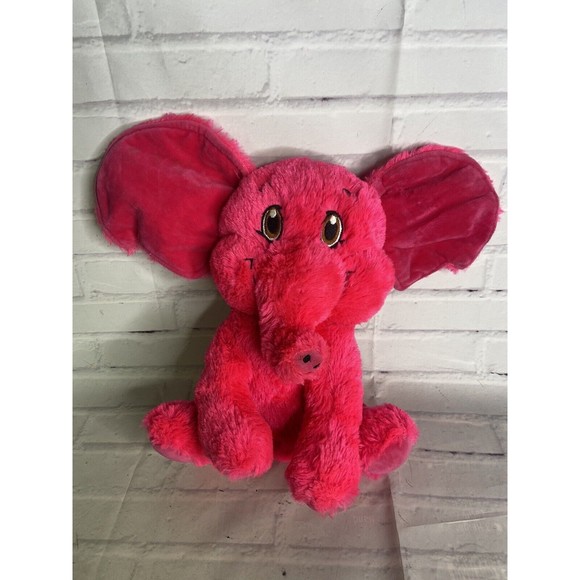 Kellytoy Neon Bright Pink Elephant Plush Stuffed Animal Toy Floppy Ears 2018 - Picture 1 of 8